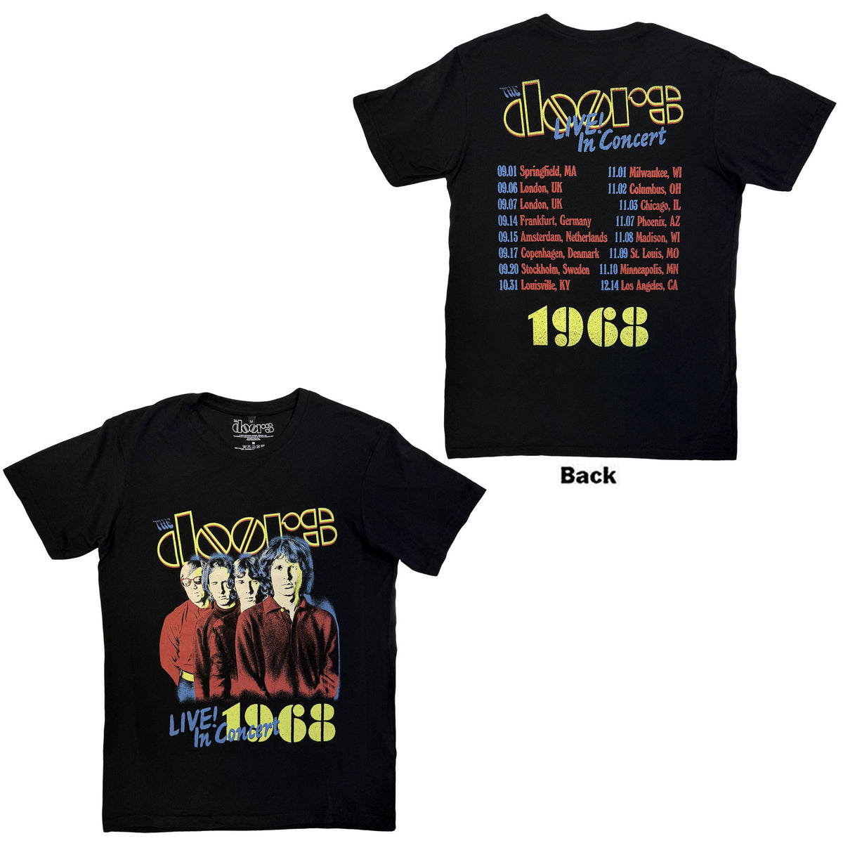 THE DOORS - LIVE IN CONCERT '68 - Carbon T-Shirt Black