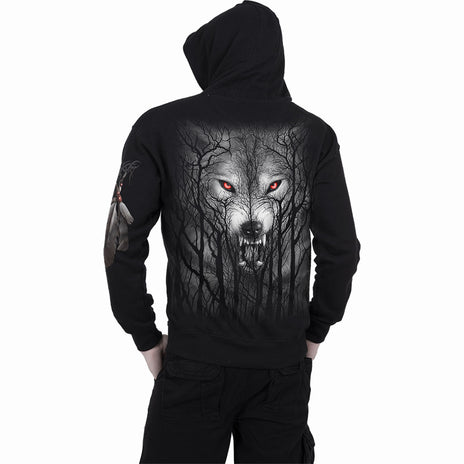 FOREST WOLF - Sudadera con cremallera negra