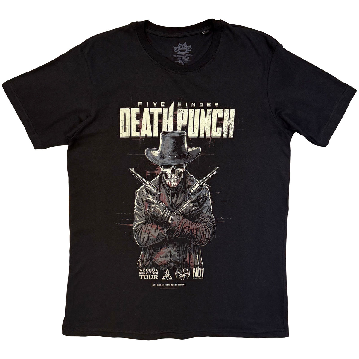 FIVE FINGER DEATH PUNCH - CROSSED PISTOLS FULL COLOUR - T-Shirt Black