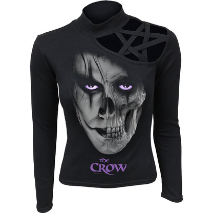 THE CROW - SKULL FACE - Camiseta de manga larga con pentagrama en el hombro