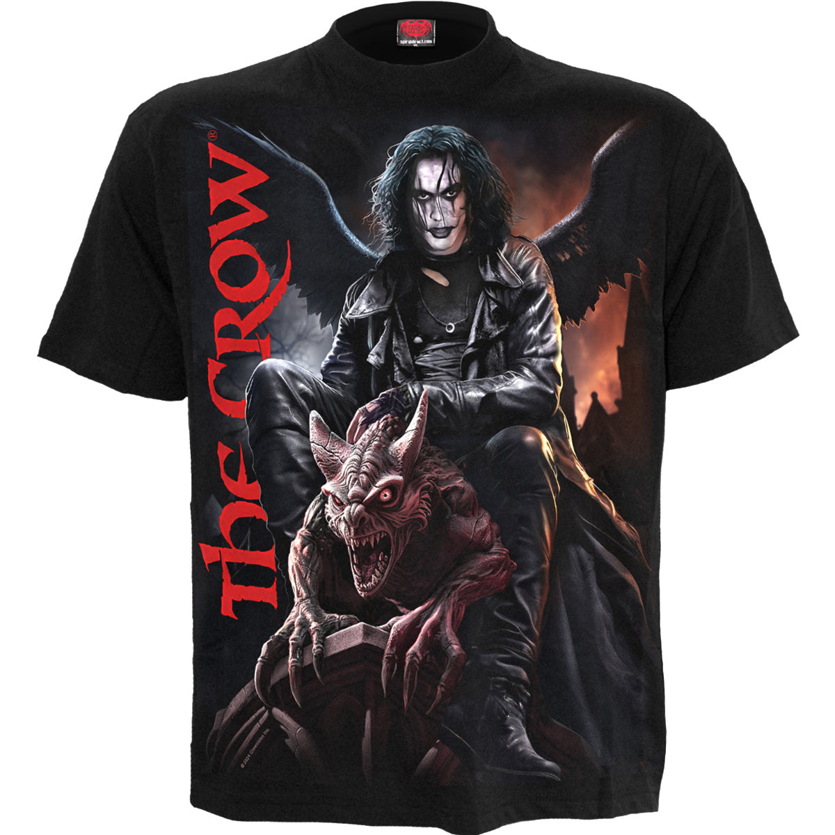 THE CROW - GARGOYLE - Front Print T-Shirt Black