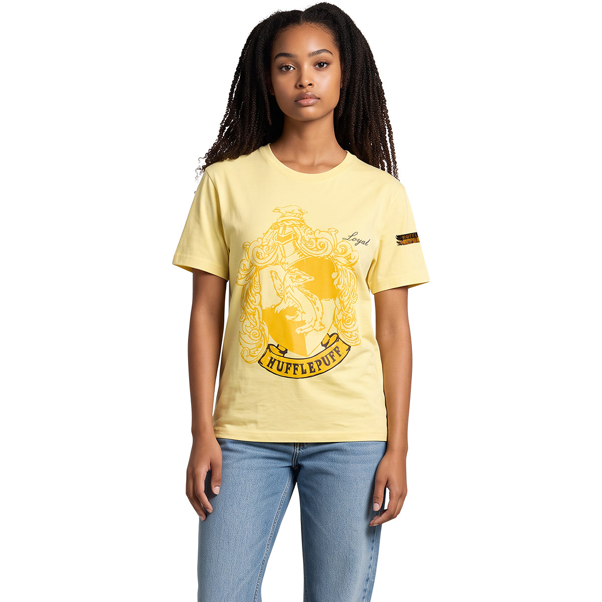 HARRY POTTER - EMBLEMA DE HUFFLEPUFF - Camiseta amarillo claro