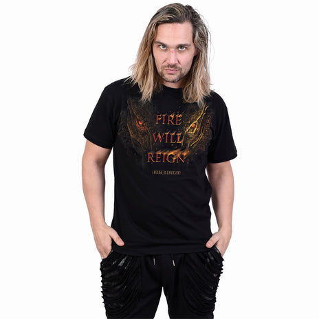 HOD 2 - EL FUEGO REINARÁ - Camiseta con estampado frontal Negro