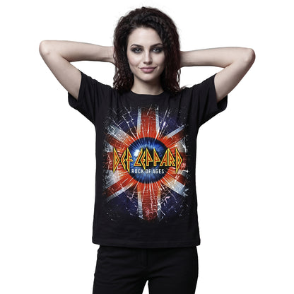 DEF LEPPARD - ROCK OF AGES - Camiseta con estampado frontal Negro
