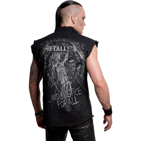 METALLICA - STONED JUSTICE - Camiseta sin mangas Stone Washed Worker Negro