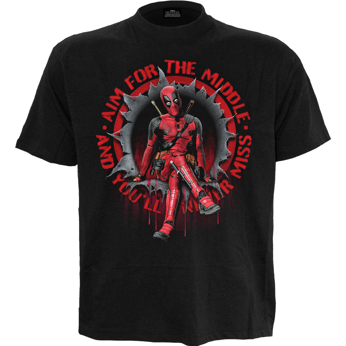 DEADPOOL - AIM FOR THE MIDDLE - Camiseta con estampado frontal Negro