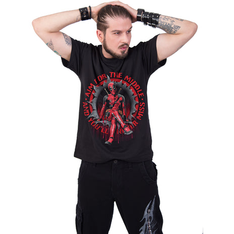 DEADPOOL - AIM FOR THE MIDDLE - Camiseta con estampado frontal Negro