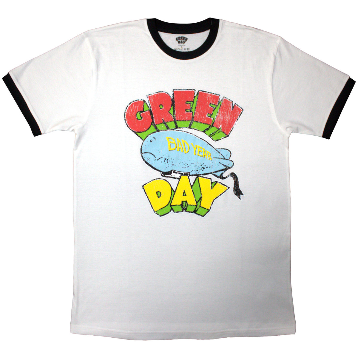 GREEN DAY - BAD YEAR BLIMP - Ringer T-Shirt White