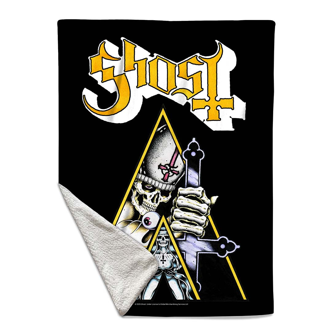 Rocksax Ghost Sherpa Fleece Blanket - Clockwork