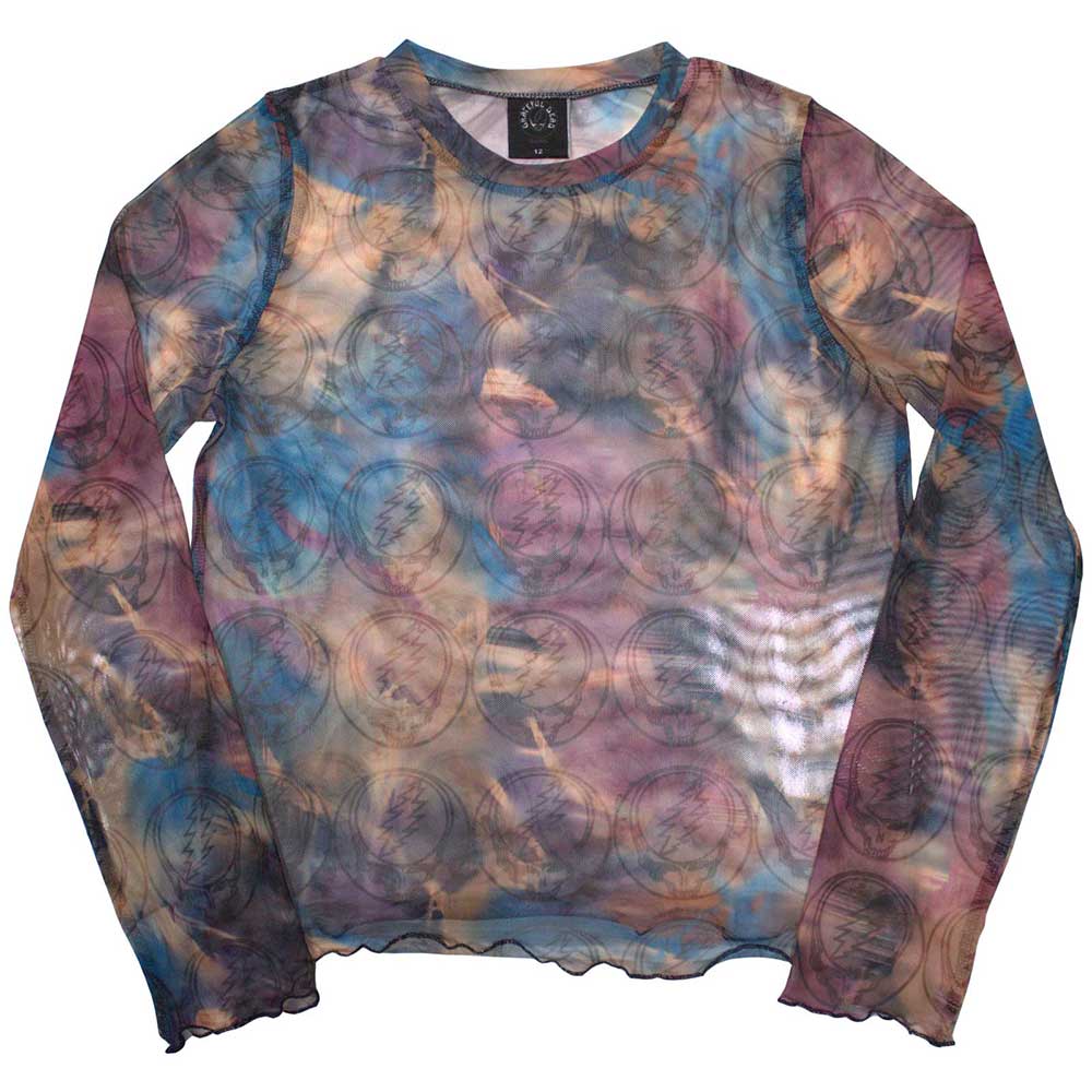 GRATEFUL DEAD - STEALY AOP - Ladies Long Sleeve Crop Top Purple