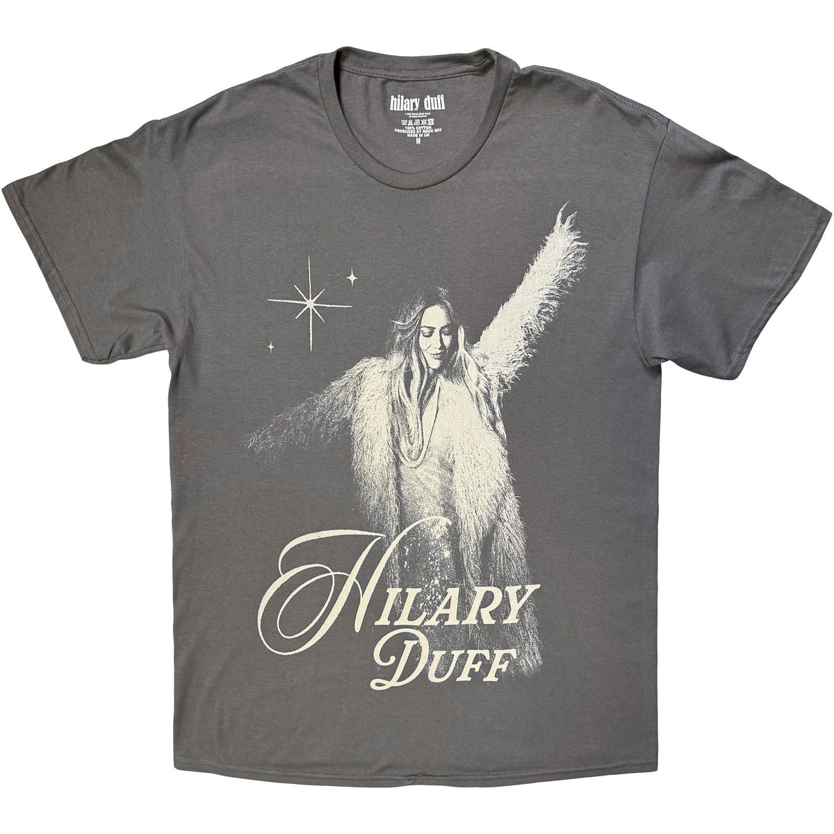 HILARY DUFF - FUR COAT - T-Shirt Charcoal Grey