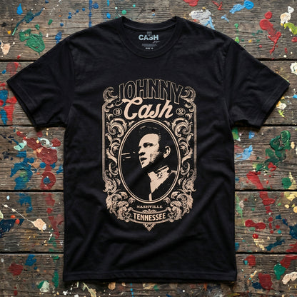 JOHNNY CASH - NASHVILLE - Carbon T-Shirt Black