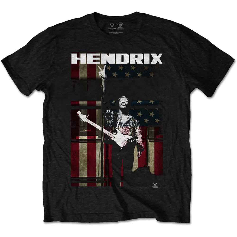 JIMI HENDRIX - PEACE FLAG - T-Shirt Black