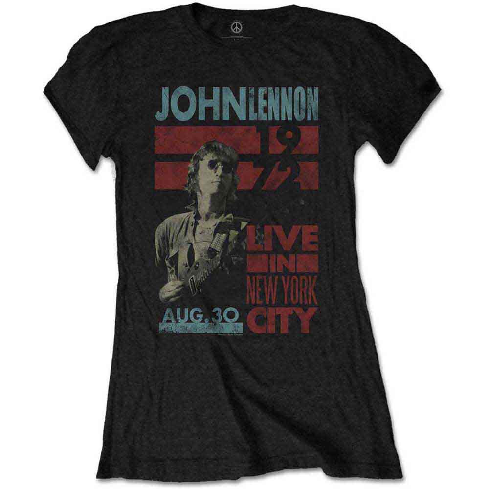 JOHN LENNON - LIVE IN NEW YORK CITY - Ladies T-Shirt Black