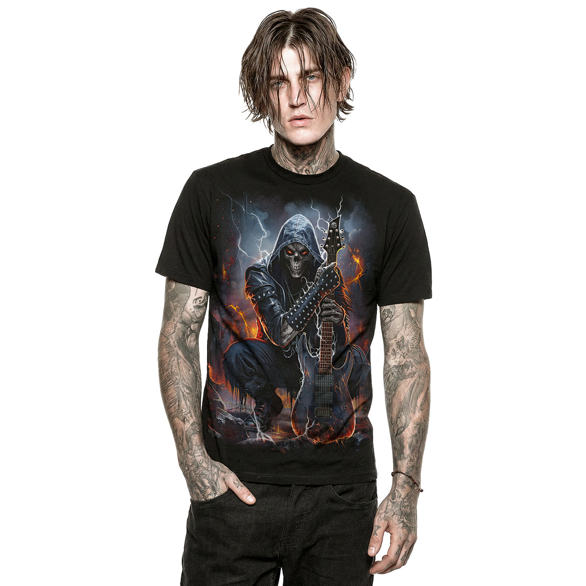 DEATH ROCKER - Camiseta Negra
