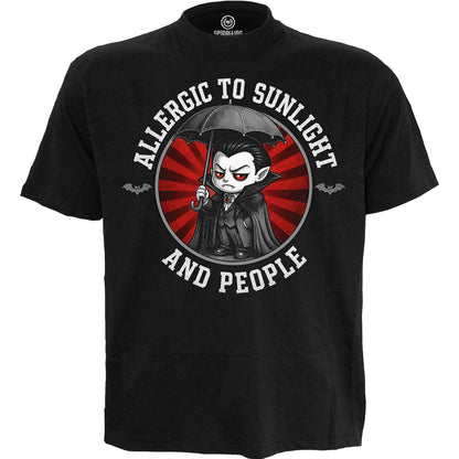 ALERGIAS - Camiseta con estampado en la parte delantera, negra