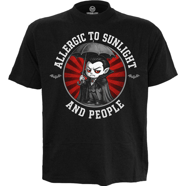 ALERGIAS - Camiseta con estampado en la parte delantera, negra