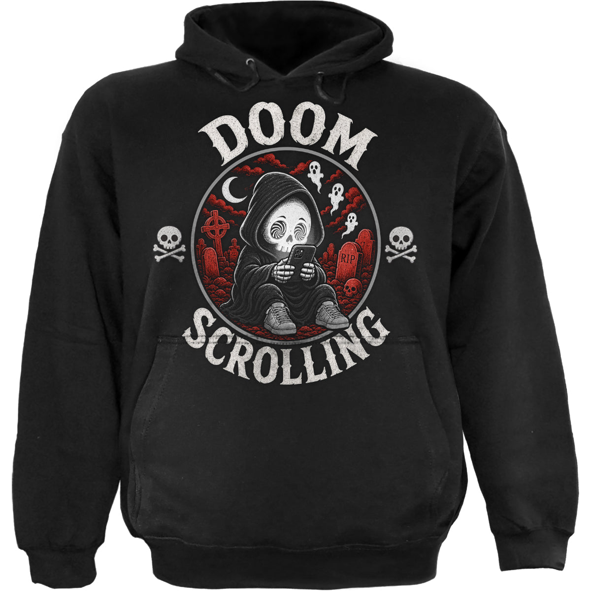 DOOM SCROLLING  - Hoody Black Front Only