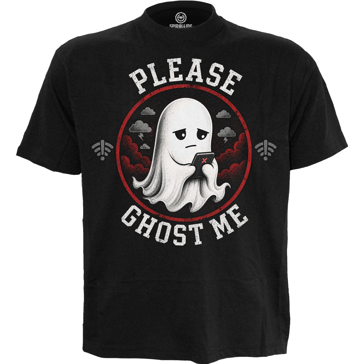 GHOST ME  - Camiseta con estampado en la parte delantera, negra