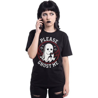 GHOST ME  - Camiseta con estampado en la parte delantera, negra
