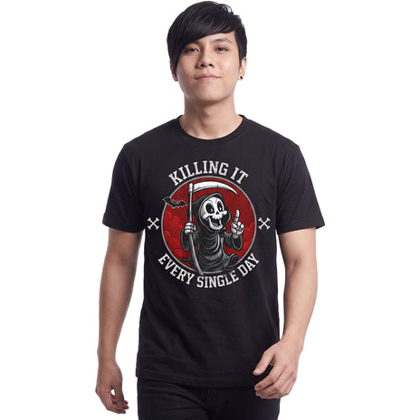 KILLING IT - Camiseta con estampado en la parte delantera, negra