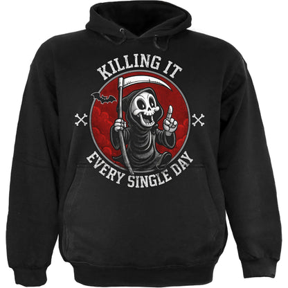 KILLING IT - Sudadera con capucha negra (solo parte delantera)