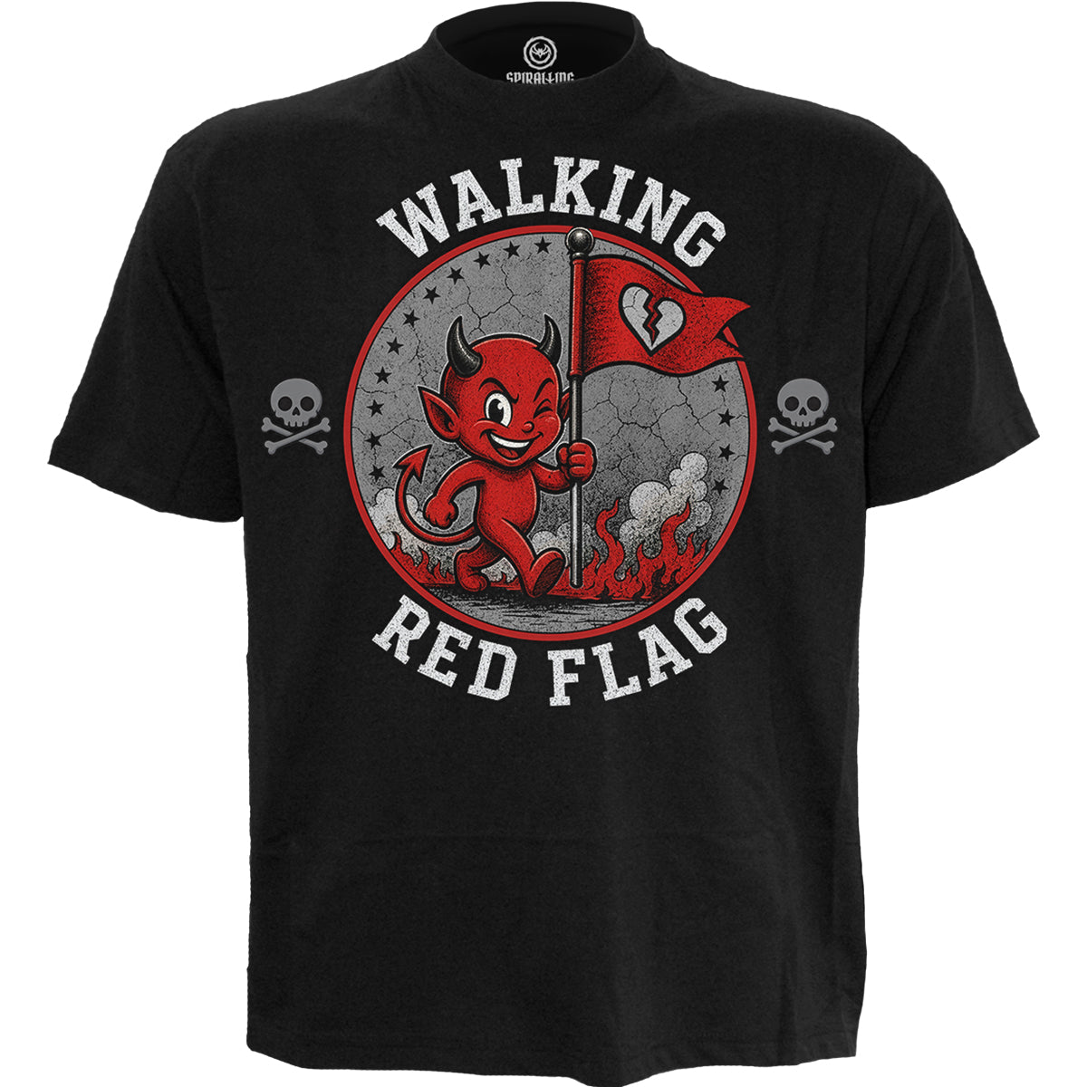 RED FLAG - Camiseta con estampado en la parte delantera, negra