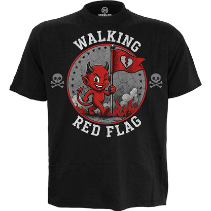 RED FLAG - Camiseta con estampado en la parte delantera, negra
