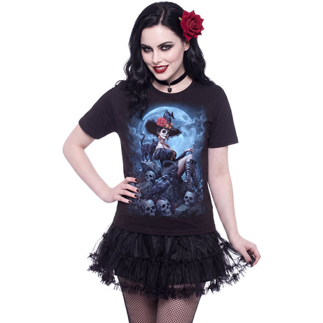 NIGHT OF THE DEAD - Camiseta con estampado en la parte delantera, negra