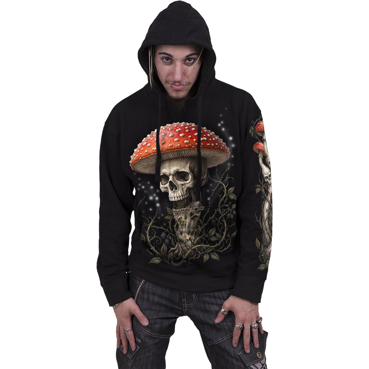 SHROOMS - Sudadera con capucha negra