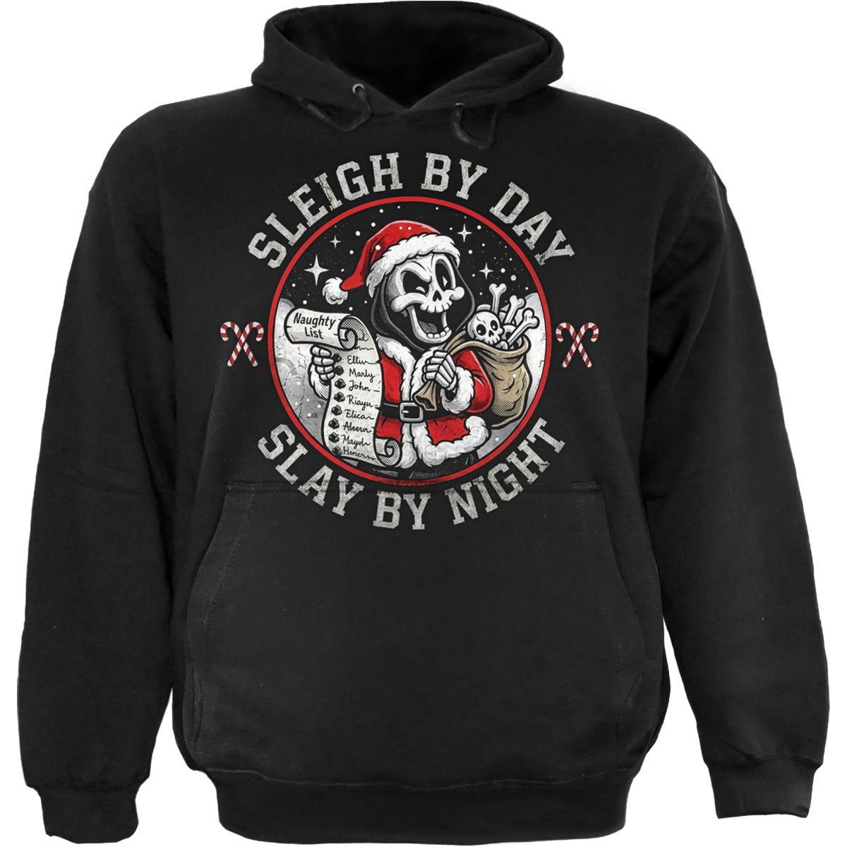 SLAY BY NIGHT - Hoody Black Front Only