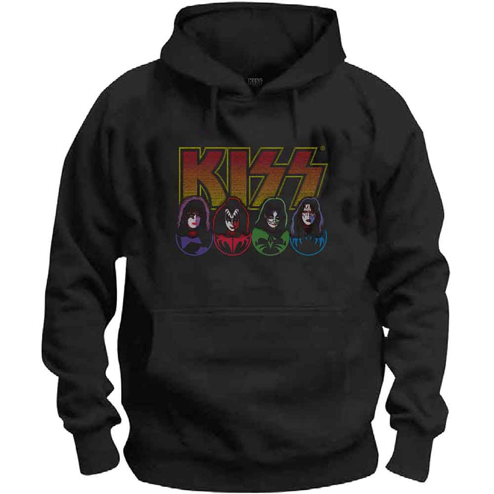 KISS - LOGO, FACES & ICONS - Pullover Hoodie Black