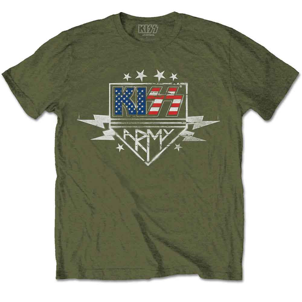 KISS - ARMY LIGHTNING - T-Shirt Green