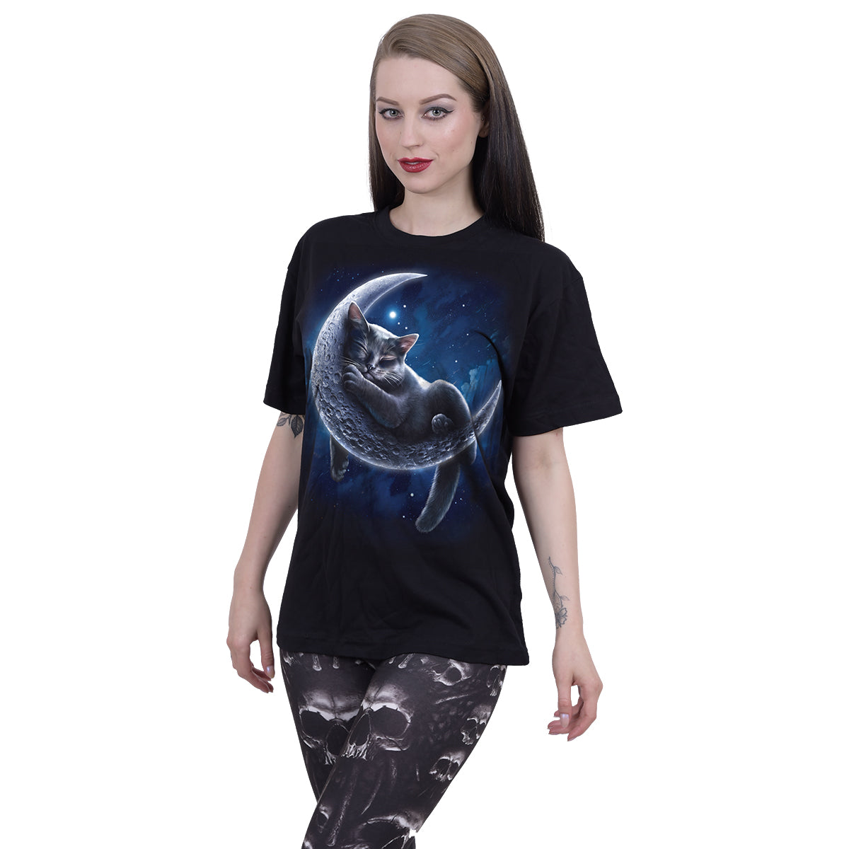 VELVET MOON - Camiseta con estampado frontal Negro