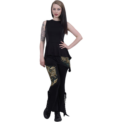 CELTIC DRAGON - Leggings 2en1 con corte de bota y falda de microfalda inclinada
