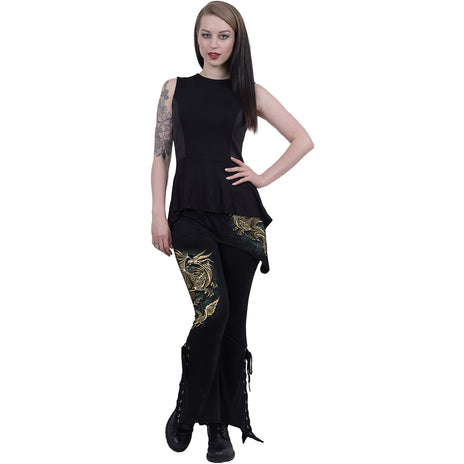 CELTIC DRAGON - Leggings 2en1 con corte de bota y falda de microfalda inclinada