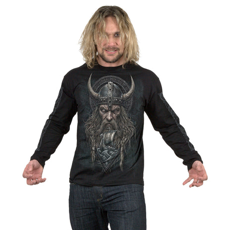 VIKING NORSEMAN - Camiseta de manga larga negra