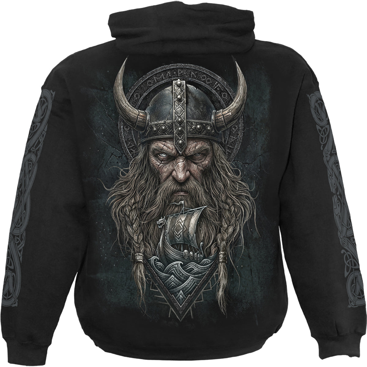 VIKING NORSEMAN - Sudadera con capucha negra