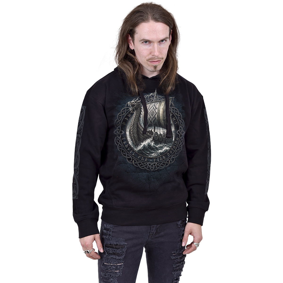 VIKING NORSEMAN - Sudadera con capucha negra