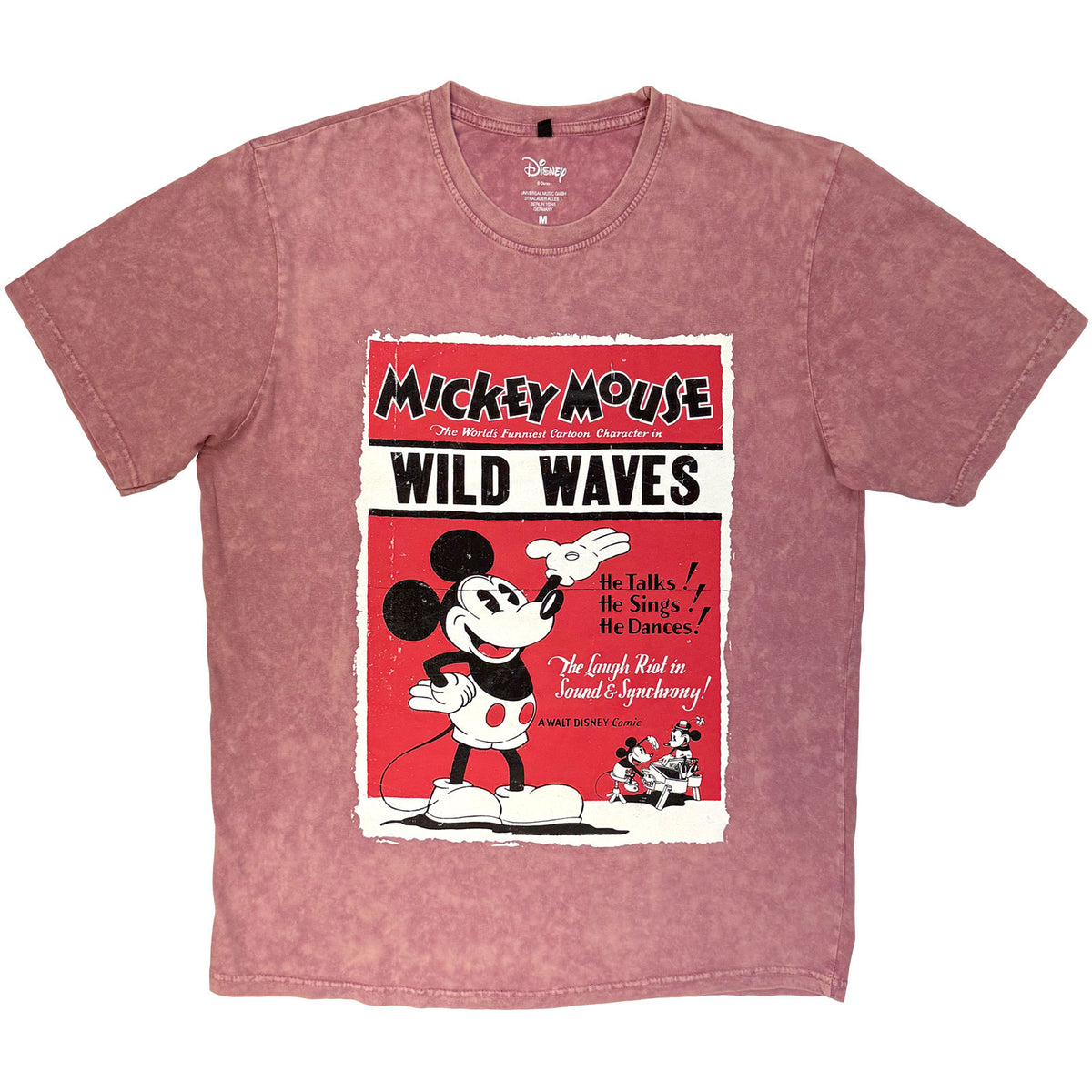 DISNEY - MICKEY WILD WAVES - Stone Wash T-Shirt Red