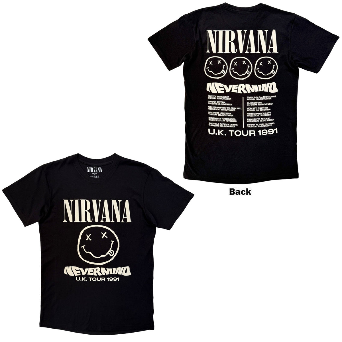 NIRVANA - TOUR '91 - Carbon T-Shirt Black