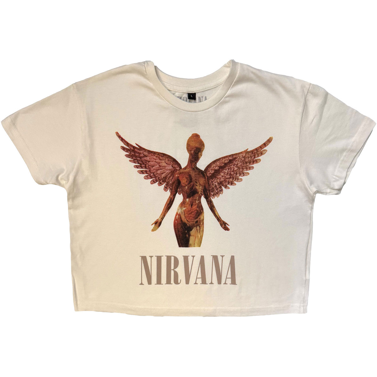 NIRVANA - IN UTERO - Ladies Crop Top White