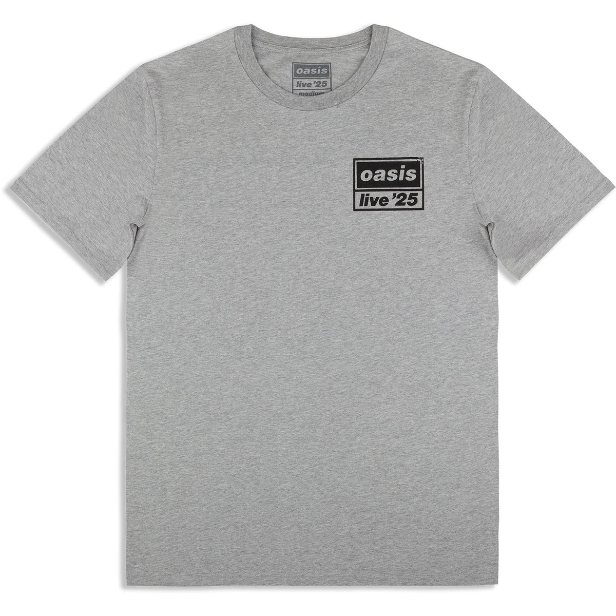 OASIS - LIVE 25 DISTRESSED LOCKUP POCKET - T-Shirt Grey