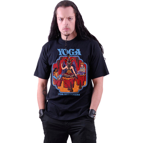 STEVEN RHODES - YOGA PARA PRINCIPIANTES - Camiseta con estampado frontal Negro
