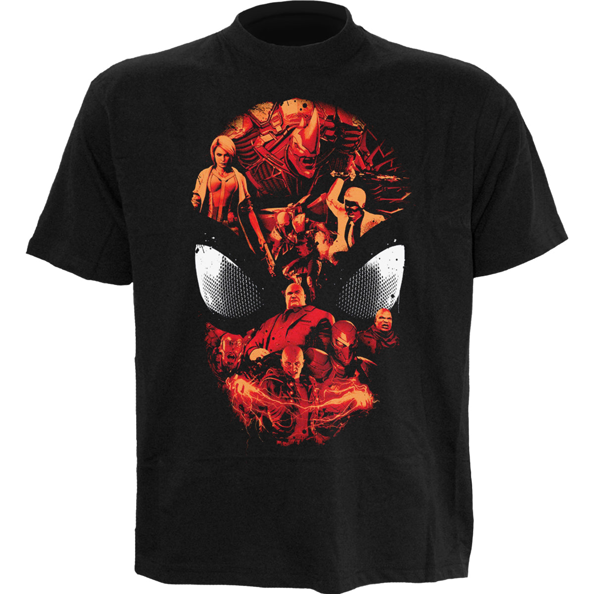 SPIDER-MAN VIDEO GAME - CHARACTER ROSTER - Front Print T-Shirt Black