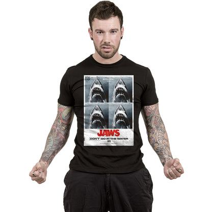 JAWS - NO TE METAS EN EL AGUA - Camiseta con estampado frontal Negro