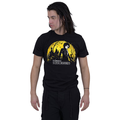 E SCISSORHANDS - MOONLIGHT - Camiseta con estampado frontal Negro