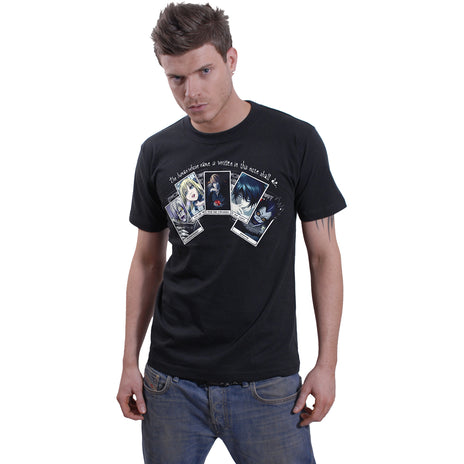 DEATH NOTE - JUGANDO A LAS CARTAS - Camiseta con estampado frontal Negro