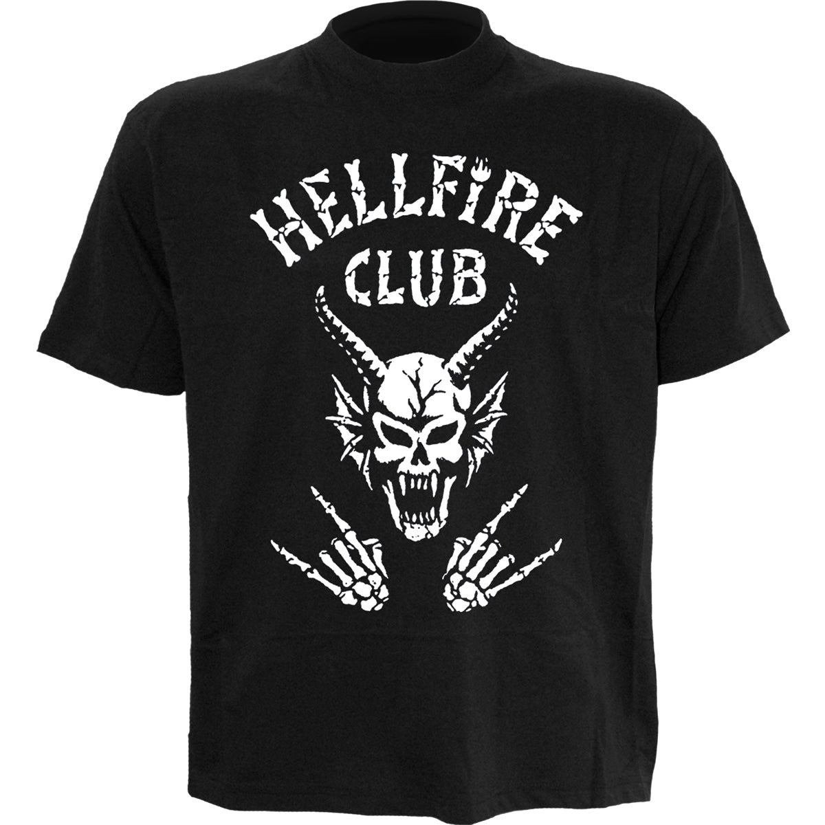 STRANGER THINGS - HFC CLUB - Camiseta con estampado frontal Negro