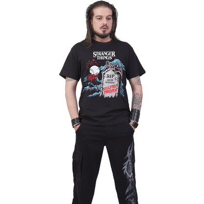 STRANGER THINGS - RIP EDDIE - Camiseta con estampado frontal Negro